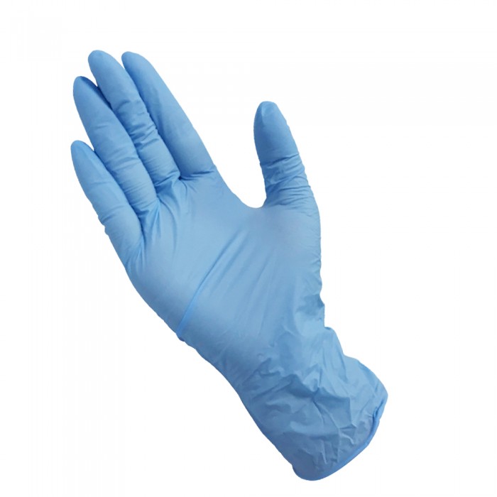 Bulk light blue powder free disposable nitrile gloves